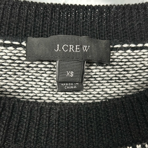 J. Crew Merino Wool Fair Isle Sweater S Black Ivory size XS - Picture 3 of 6